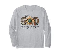 Sunflower with God All Things are Possible for Christian Manche Longue