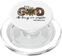 Sunflower with God All Things are Possible for Christian PopSockets PopGrip pour MagSafe