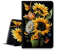 Sunflowers Butterfly Case for Samsung Galaxy Tab A7 10.4" 2020 (SM-T500/T505/T507), PU Leather Cover with Multi View Angles Folding Stand for Galaxy Tab A7 2020