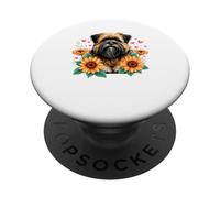 Sunflowers Griffon Belge Brussels Griffon PopSockets PopGrip Adhésif