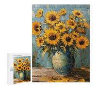 Sunflowers in Blue Vase Puzzle 1000 Pièces Educa Jouet en Bois Cadeau Unique Décoration Intérieure Jeu Éducatif Challenge Toy Adultes Et Enfants À Partir De 14 Ans 500 PCS