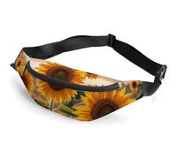 Sunflowers in the Weeds Sac banane avec sangle réglable, sac à bandoulière léger, mini sac banane mains libres pour la course à pied ou la salle de sport