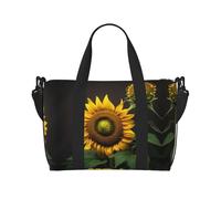 Sunflowers in the Weeds - Sacs de voyage polyvalents pour articles personnels pour femme - Sacs de sport spacieux pour voyage, sacs de sport pour homme, noir, One Size