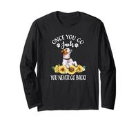 Sunflowers JRT Dog Lover Once You Go Jack Never Back Manche Longue