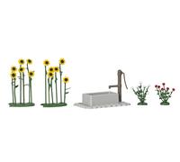Hornby France - Busch - 1232 - Circuit - Train - Bandeau de tournesols, rose + fontaine