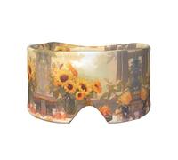 Sunflowers Under The Window Sill Bandeau de sommeil unisexe avec masque pour les yeux et cache-oreilles (68,1 x 10,9 cm), intérieur et extérieur, voyage, yoga, confort réglable