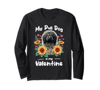 Sunflowers Valentine's Day Puli Dog Valentines Manche Longue
