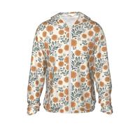 Sunflowers Veste à capuche légère à manches longues avec fermeture éclair pour homme et femme Motif tournesols, noir, XX-Large