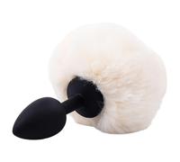 Sunfo - plug anal queue de lapin - noir et blanc