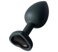 Sunfo - plug anal silicone cœur pierre noire - noir