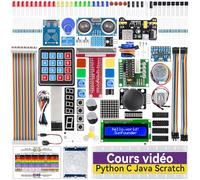 SunFounder Da Vinci Starter Kit pour Raspberry Pi 5 4B 3B B+ 400, Zero 2 W, Python C Java Scratch Node.js, Tutoriels en Ligne et Cours vidéo pour débutants et Experts (Raspberry PI Non Inclus)