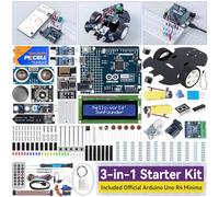 SunFounder Kit de Démarrage 3-en-1 avec Arduino Uno R4 Minima d’origine, projets IoT et voiture intelligente, WiFi ESP8266, batterie, plus de 50 tutoriels, conforme RoHS