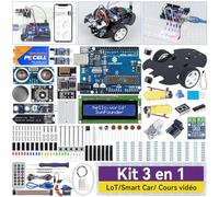 SunFounder Kit Ultime Compatible avec Arduino UNO IDE Scratch,3 en 1 IoT/Voiture Intelligente/Kit de Base,Tutoriels en Ligne,Cours Vidéo en Anglais,192 Pièces,87 Projets,pour Adulte et Adolescent