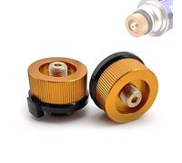 SUNFUA 2 Pcs Arrêt Automatique Adaptateur de Réservoir de Gaz Camping Adaptateur de Cuisinière Gaz Extérieur Connecteur pour Réchaud de Camping(Orange)