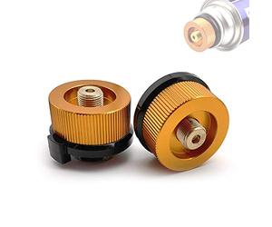 SUNFUA 2 Pcs Arrêt Automatique Adaptateur de Réservoir de Gaz Camping Adaptateur de Cuisinière Gaz Extérieur Connecteur pour Réchaud de Camping(Orange)