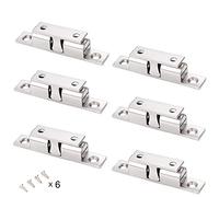 SUNFUA 6 Pack Réglables Cuivre Aimants Loqueteaux Magnétiques avec Vis Double Loqueteau à Billes pour Placard Cabinet Meubles Armoire(Argent)