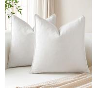 Sungeek Lot de 2 housses de coussin décoratives en lin doux et uni de style rustique de style rustique et bohème pour canapé, chaise, chambre à coucher, décoration d'intérieur, blanc