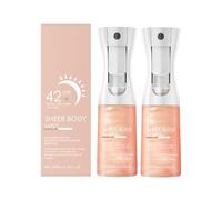 Sunglaze Brume Corporelle Transparente SPF 42, Infusée d'Huile Corporelle Scintillante, Crème Solaire Scintillante, Brume Hydratante, Illumine et Donne un Teint Éclat. (2pcs)