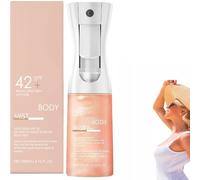 Sunglaze Sheer Mist Sunscreen SPF 42, infusé avec de l'huile corporelle chatoyante, spray hydratant rafraîchissant, résistant à l'eau, hydratation, brillance, maquillage respectueux de l'environnement