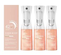 Sunglaze transparent de la brume à la brume solaire SPF 42, infusée d'huile de corps chatoyante, de brume hydratante, hydrate, éclaircit, donne à la peau une finition brillante, légère (3pcs)