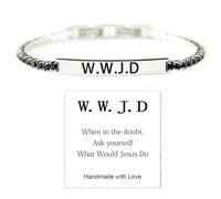 sunglnl Bracelet « God Is First Im Second » - Bracelet chrétien en cristal - Avec versets de la Bible - Croix - En acier inoxydable - Pour homme et femme, 18.5CM, Acier inoxydable, Oxyde de zirconium