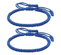 sunglnl Lot de 2 bracelets d'amitié bleus en corde tressée bleue réglable pour homme et femme, One Size, Corde, Pas de gemme