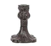 Sungmor Bougeoir vintage en fonte noire - 11,2 cm de haut - Chandelier lourd de style antique pour centre de table, cheminée ou décoration d'intérieur de ferme