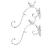 Sungmor Crochets muraux en fonte pour plantes - Supports de panier à suspendre - Jolie forme d'oiseau 2 pièces - Crochets muraux décoratifs pour jardinières, lanternes, mangeoires à oiseaux