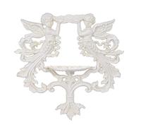 Sungmor Étagère murale vintage en fonte avec anges - Support mural chérubin blanc antique, décoration de style victorien pour salon, entrée, jardin, terrasse