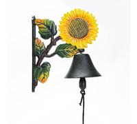 Sungmor Heavy Duty en Fonte à Suspendre Cloche Murale Manuel de Porte décoratif Bell, Fixé au Mur de Tournesol Bell, Jardin et Maison & Store et extérieure Décorations Sunflower B