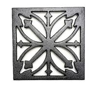 Sungmor Heavy Duty en Fonte Dessous de Plat en métal, résistant à la Rouille Noir étagère Supports Supports pour casseroles Chaudes ou Théière (Square, 17.5cm)