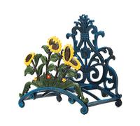 Sungmor Support de tuyau d'arrosage en fonte robuste - Décoration murale en forme de tournesol peint à la main - Décoration murale - Support de tuyau d'arrosage - Support de tuyau en métal