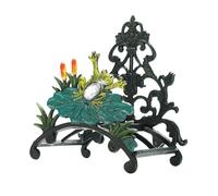 Sungmor Support de tuyau d'arrosage en fonte robuste - Décoration murale peinte à la main en forme de grenouille - Décoration murale - Support de tuyau d'arrosage - Support de tuyau en métal