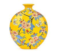 Sungmor Vase en porcelaine peinte en émail haut de gamme, vase traditionnel en céramique sculpté à la main pour fleurs fraîches et plantes séchées, vase décoratif pour centres de table, étagère, salon