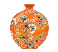 Sungmor Vase en porcelaine peinte en émail haut de gamme, vase traditionnel en céramique sculpté à la main pour fleurs fraîches et plantes séchées, vase décoratif pour centres de table, étagère, salon