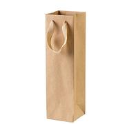 SUNGOO Lot de 12 sacs en papier kraft marron solide corde résistante - 10 x 10 cm x 13,8 pouces vins, cadeaux, vente au détail, achats, marchandises