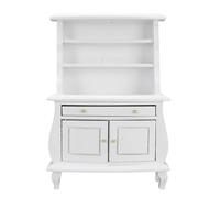 SUNGOOYUE 1:12 Bibliothèque Miniature de Maison de Poupée en Bois étagère de Style Européen Accessoires de Maison de Poupée avec Une Forme de Dodue pour Les Collectionneurs Photographie (White)