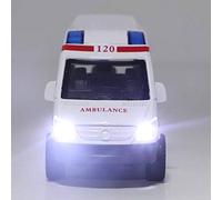 SUNGOOYUE 1:32 Ambulance en Alliage Automatique Jouet, Jouets Frais avec Tuyau et Fonction D'éclairage, Interaction Parent-Enfant, Idéal pour (Rouge)