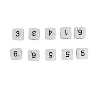 SUNGOOYUE 20 Pièces Dés Numériques à 6 Faces, Jeu de Dés Polyédriques en Plastique de 16mm avec Conception de Coin Rond pour Les Jeux de société et l'enseignement des Chiffres (White)