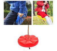 SUNGOOYUE Balançoire à Disque Robuste, Balançoire à Corde d'escalade en Plastique avec Corde PE pour équipement de Jeu Extérieur pour Enfants (Rouge)