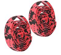 SUNGOOYUE Bandes de Guidon de Vélo, Matériau éponge Flexible, Enveloppes de Poignée Antidérapantes, avec Bouchons de Barre, pour Vélo de Montagne, de Route (noir rouge)