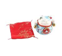 SUNGOOYUE Banque de Pièces de Chat Porte-Bonheur, Pot D'économie d'argent en Céramique de 4,5 Pouces avec Un Savoir-Faire Exquis, pour Cadeau de Décoration de Voiture de Bureau à (Blue)