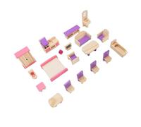 SUNGOOYUE Beech Wood Dollhouse Furniture Set 22 Pcs Miniatures Jouets pour Enfants avec des Accessoires de Maison de Poupée