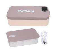 SUNGOOYUE Boîte à Déjeuner électrique, Chauffe-plats Portable en Acier Inoxydable 304, Boîte à Déjeuner Chauffante Rechargeable avec Batterie 7200 MAh pour Bureau, Voyage, Voiture