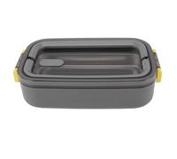SUNGOOYUE Boîte à Déjeuner en Acier Inoxydable, Boîte à Isolée de 700 Ml pour Adultes et Enfants, Passe au -ondes avec 4 Compartiments, Récipient Alimentaire étanche po (GREY)