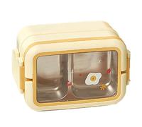 SUNGOOYUE Boîte à Déjeuner Isolée, Boîte à Déjeuner en Acier Inoxydable avec Plusieurs Compartiments, Conception Empilable Légère et Portable en PP et en Acier Inoxydable pour les étudiants, les