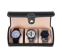 SUNGOOYUE Boîte de Surveillance Petite et Légère 3 - Cylindre - Organisateur de Surveillance étiré, Boîtier à écran Portable, Support en Cuir (Black)