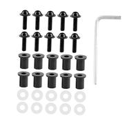 SUNGOOYUE Boulons de Pare-brise de Moto 10 Pièces, Attaches en Caoutchouc et en Métal, Kit de Montage de Carénage Facile à Installer pour les Modèles de Moto Universels (BLACK)