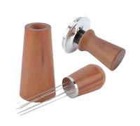 SUNGOOYUE Cabinet à café de 58 Mm avec Agitateur et Entonnoir à Dosage, Poignée en Bois et Anneau de Dosage Magnétique Kit D'accessoires de Barista pour Machine à Expresso