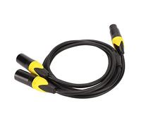 SUNGOOYUE Câble Répartiteur Professionnel XLR Y, 1 M, Noir et Jaune, 3 Broches Femelle vers Double Mâle, Connecteurs Plaqués or, Cuivre sans Oxygène pour équipement